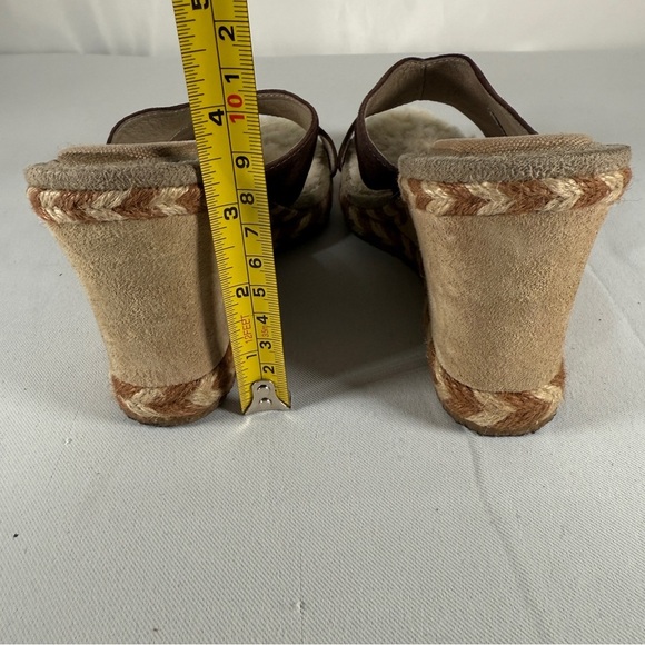 UGG Brown and Cream Shearling Wedges - Picture 6 of 8